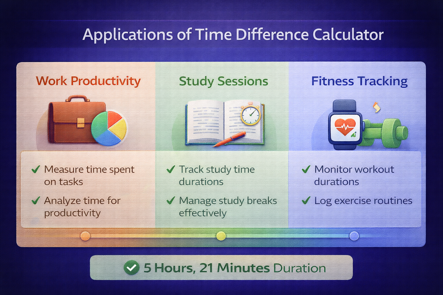 Applications of time difference calculator for work study fitness tracking productivity